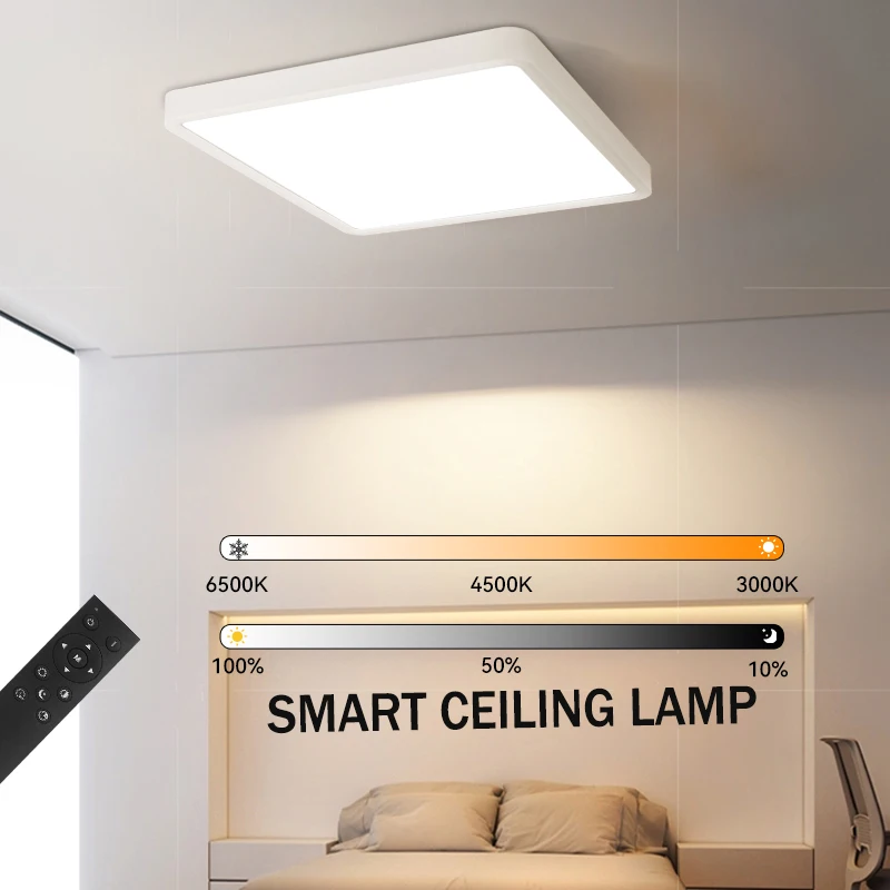 Led Ceiling Lamp Modern Ceiling Light Remote Control Dimmable Square Ceiling Lights Indoor lighting For Living Room Bedroom