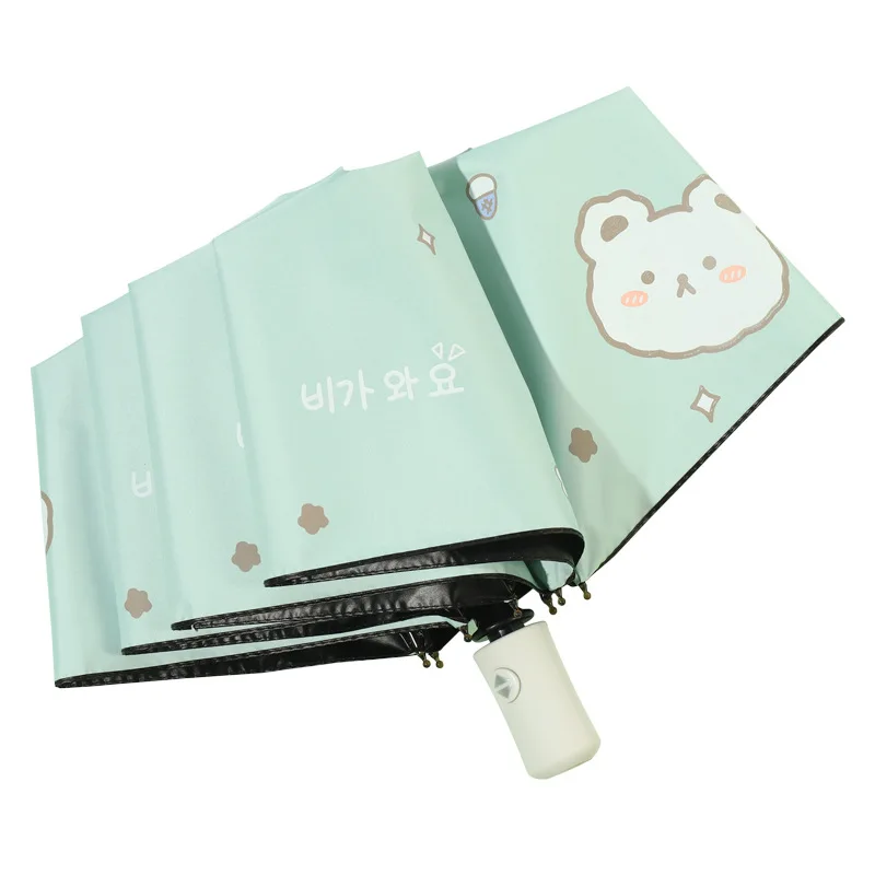 Umbrella Korean Cute White Bear Folding Umbrella heat insulation Sunshade umbrella Portable for travel adult student available