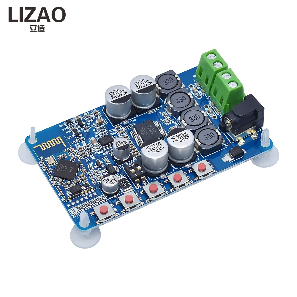 LIZAO Bluetooth Audio Receiver Power Amplifier CSR4.0, Wireless Passthrough, TDA7492P Bluetooth Power Amplifier Board