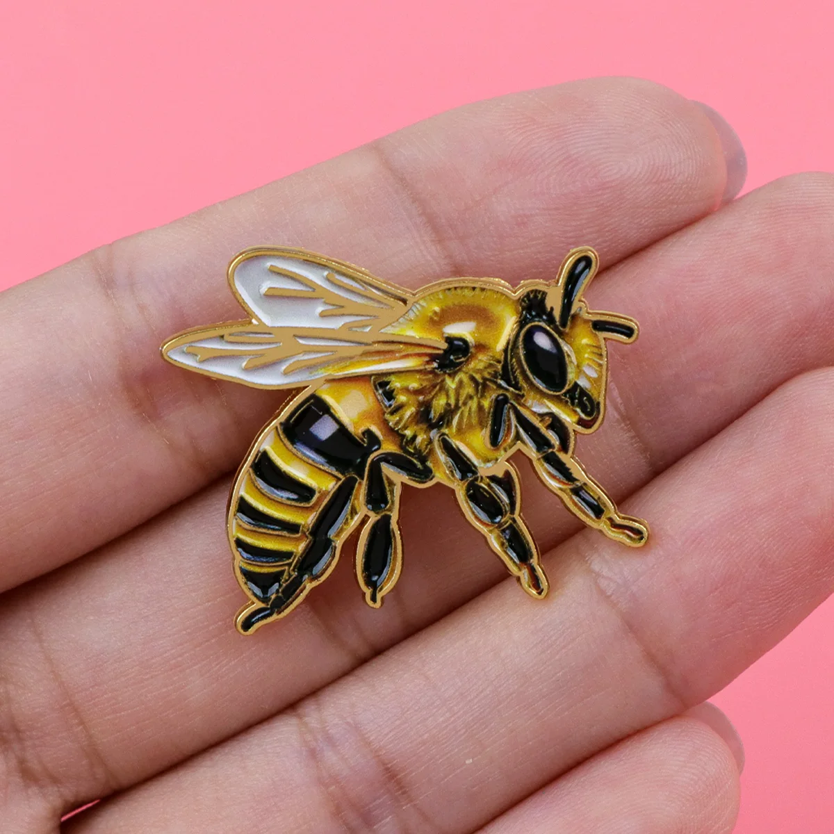 9-teiliges Set niedlicher Bienen-Emaille-Pins, Cartoon-Insekten-Broschen für Mäntel, Kragen, Reversnadeln, Metallabzeichen, Schmuckgeschenk – Detail 4