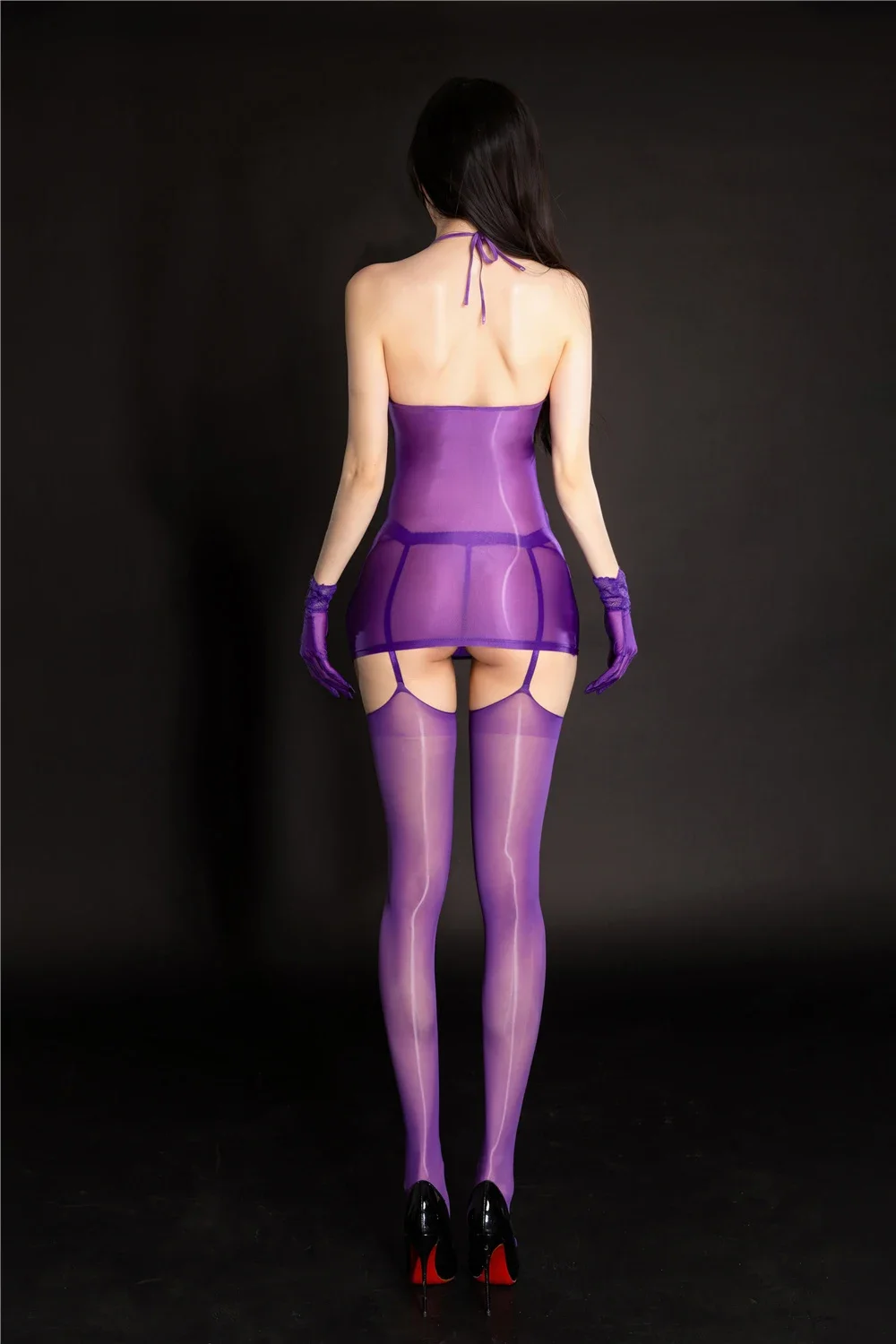 เซ็กซี่ผู้หญิงมินิเดรส Hollow Out Breast Sheer โปร่งใส Backless สะโพกชุดแฟชั่นลูกไม้กระโปรงสั้นไนท์คลับ Allur