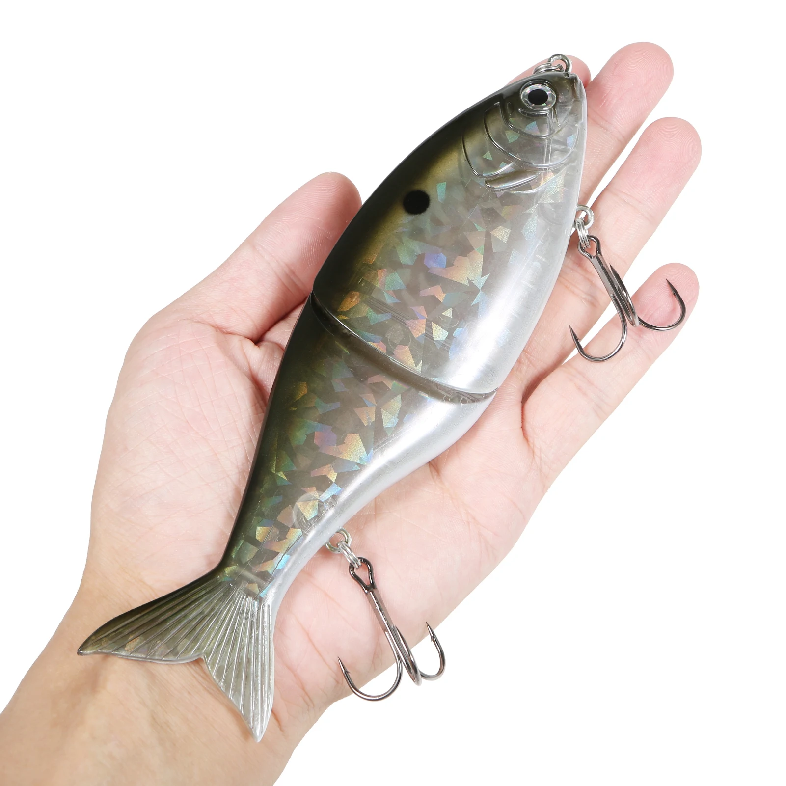 178MM 82G Hard Sinking Glide Bait Trout Seaperch Culter Fishing Lure 3D Eye 5 Colors NO.4 Treble Hook With Soft Tail In Sea Lake