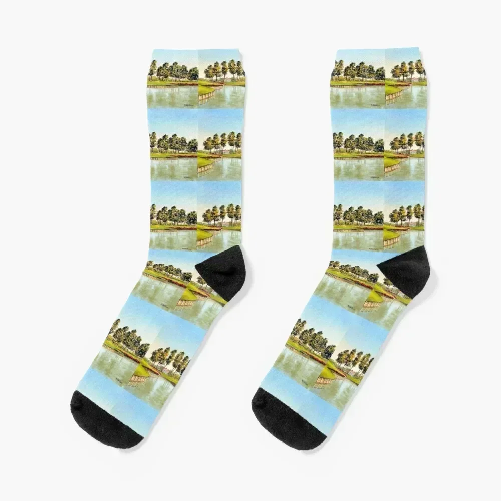 

Sawgrass Golf Course Hole 17 Socks Thermal man winter summer christmas gift hip hop Socks Man Women's