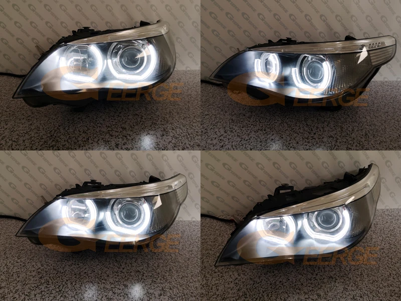 ل BMW E60 E61 M5 Pre LCI 2003 2004 2005 2006 2007 ضوء النهار ممتاز الترا برايت DTM M4 نمط Led عيون الملاك عدة خواتم هالة