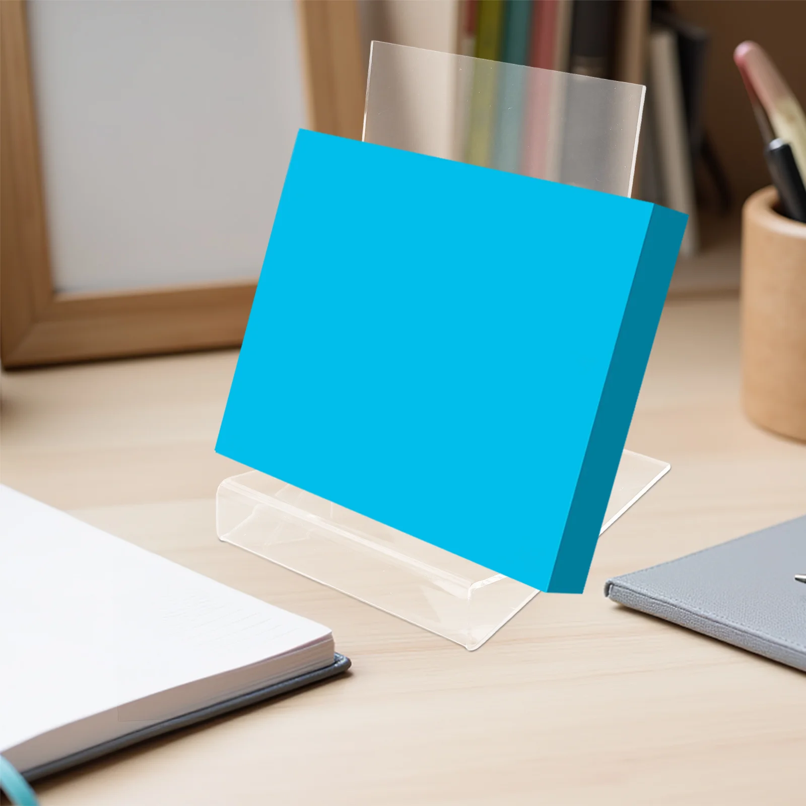 Soporte de tapa de caja de rompecabezas con deflector, soporte acrílico en forma de L para tablero de exhibición de rompecabezas, soporte de lectura, marco de soporte para estante de libros