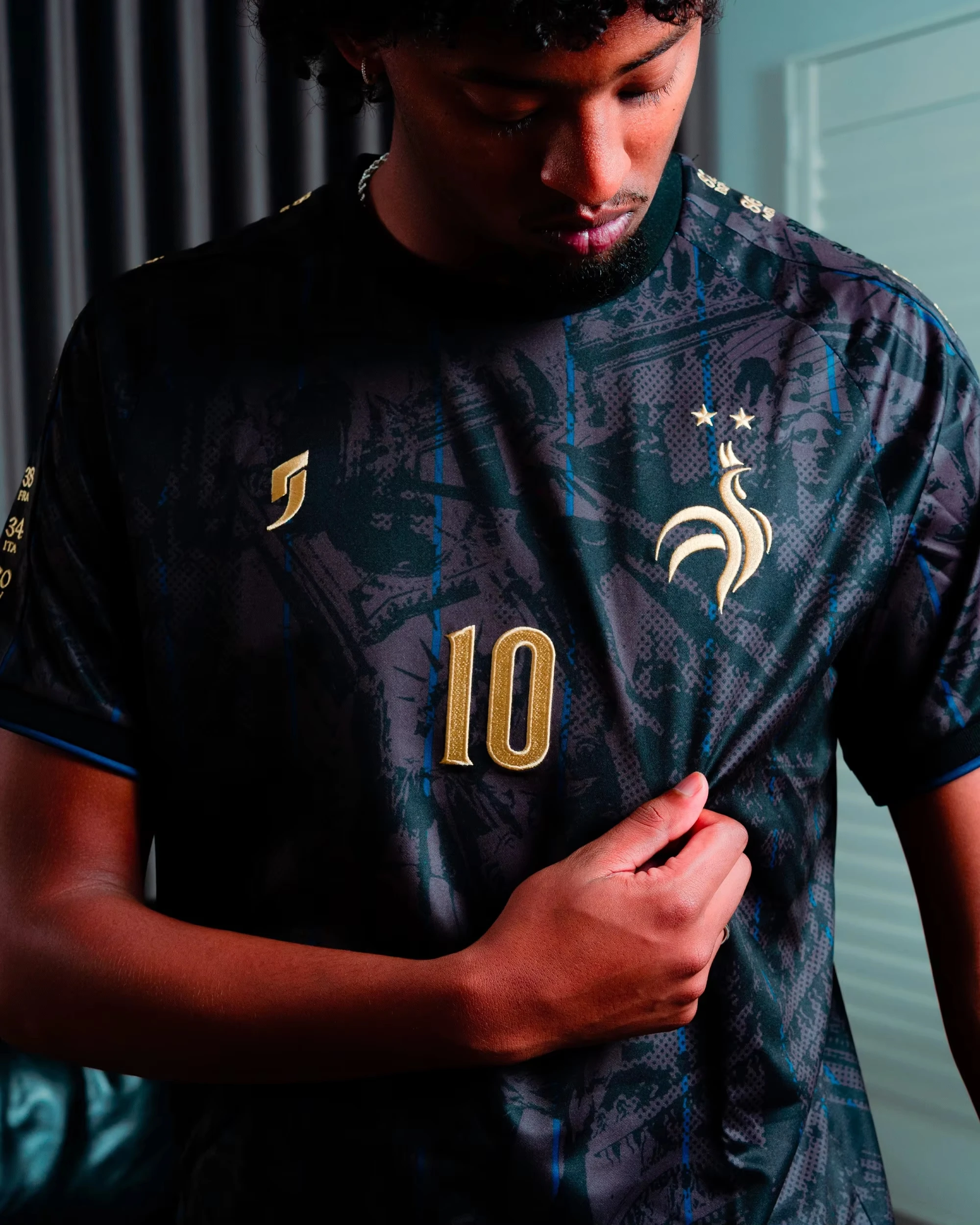 Assisting World Football Events, French Creative Concept Jersey, Summer Jersey Designed for Solo Use, 3D Printed jersey soccer
