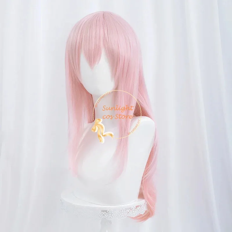 Super Sonico SuperSonico 60cm 롱 핑크 할로윈 코스프레 애니메이션 내열성 합성 머리 + 가발 모자