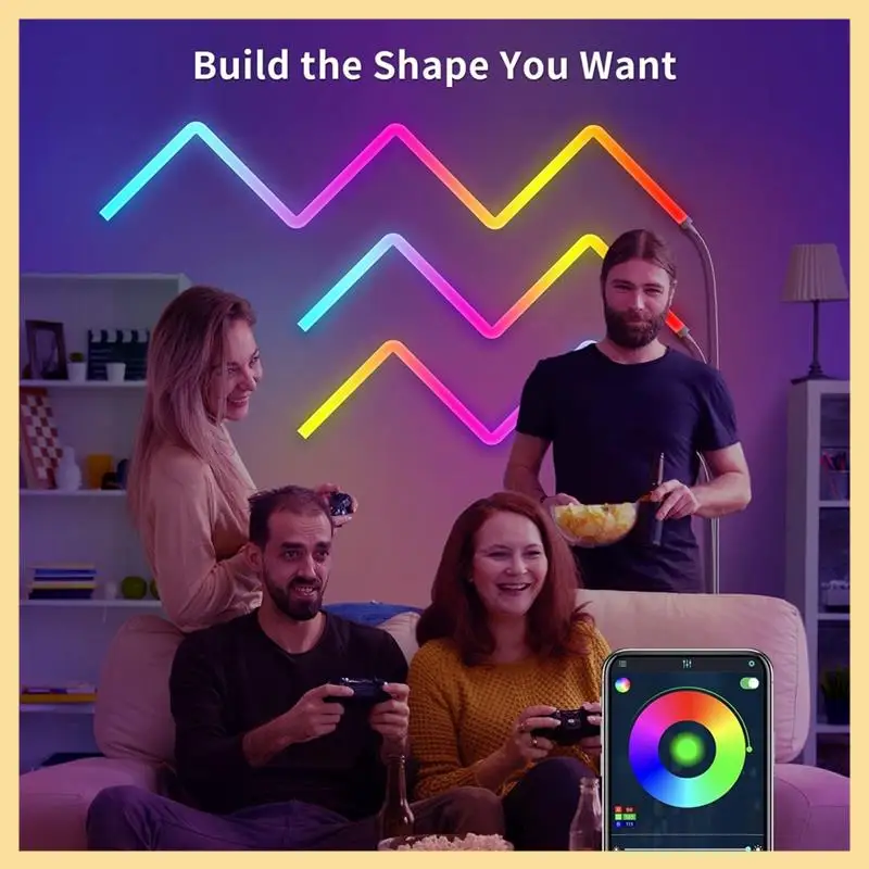 

GOOD-LED Glide Wall Light Bluetooth RGB LED Light Splicing LED Strip Light Support App Control For Bedroom Game Room EU Plug