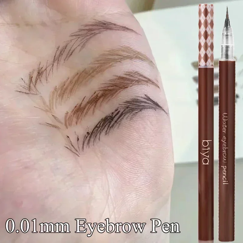 Lápis de sobrancelha líquido impermeável 0.01mm ultra fino suor-prova eeyeliner natural deitado silkworm caneta duradoura maquiagem olho cosméticos