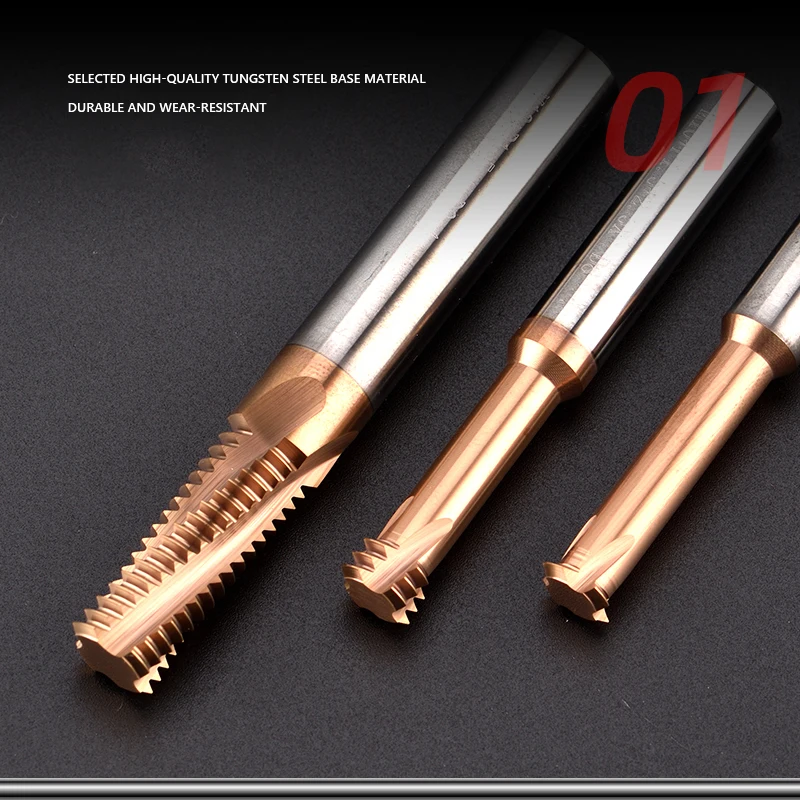 CNC HRC60 Carbide Single Tooth Thread Milling M1 M1.2 M1.4 M1.6 M1.8 M2 Machine end Mill Cutters M10 M12 M14 M16 Thread Milling