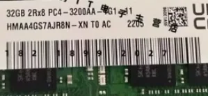 

For laptop 32GB HMAA4GS7AJR8N-XN 2RX8 PC4-3200AA-TG1-11 notebook ECC 32G