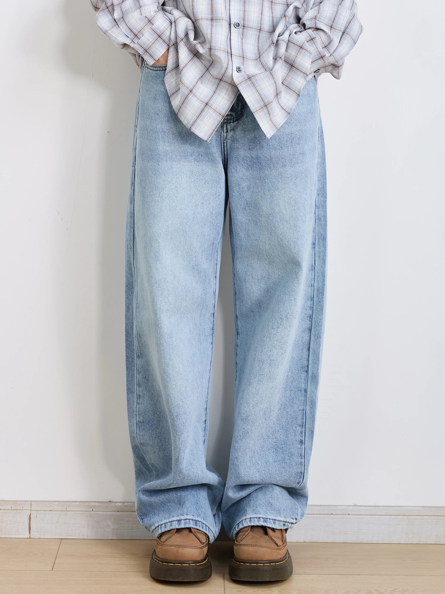 

Retro Waed Straight Leg Jeans Men's Loose Fit Slimming Long Pants Spring New Sle Neutral Sle Casual Wear Daily Use