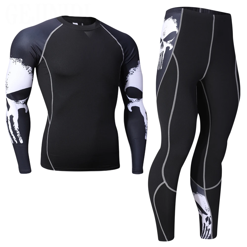 New Men Thermal Underwear Sets Compression Fleece Sweat Quick Drying Thermo Underwear Men Clothing Long Johns