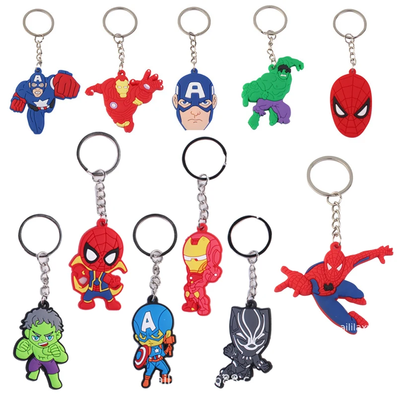 

1 Piece Marvel Avengers Keychain Anime Figure Iron Man Spider Man Thor Keychain Cartoon Gift Jewelry Accessories for Friends