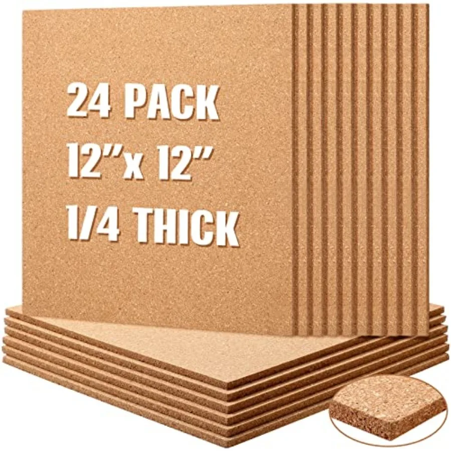 

Pcs Cork Board Tiles Bulletin Boards "x" 1/4" Thick Square Natural Cork Sheets with Self Adhesive Backing Brown Corkboards for