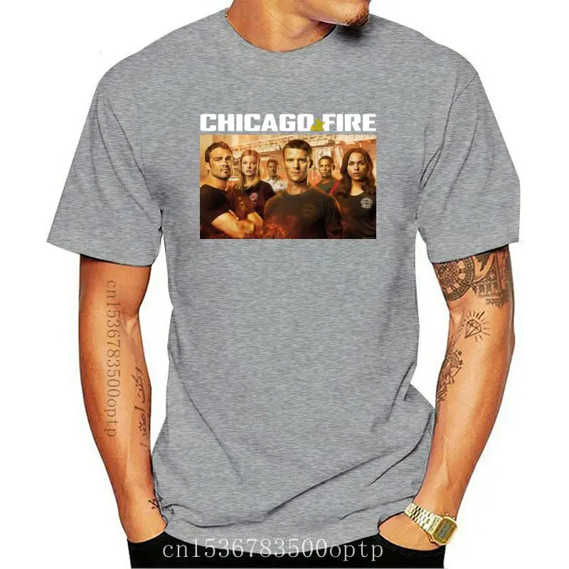 NEW RARE !! Chicago-Fire-TV-Show-Mens-Black 2020 Logo T-Shirt S-5XL Streetwear Funny TEE Shirt