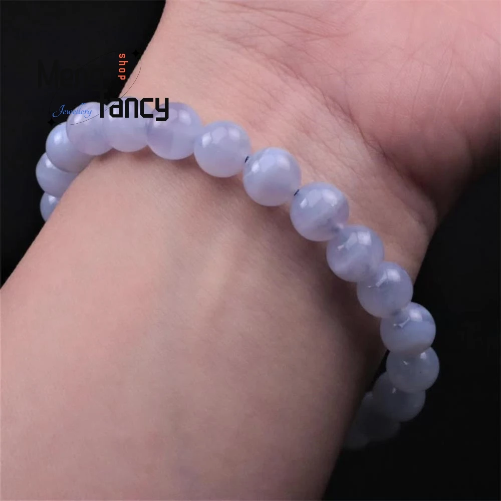 Natural Crystal Blue-grained Stone Translucent Body Bracelet Simple Exquisite Fashion Jewelry Personality Popular Holiday Gifts