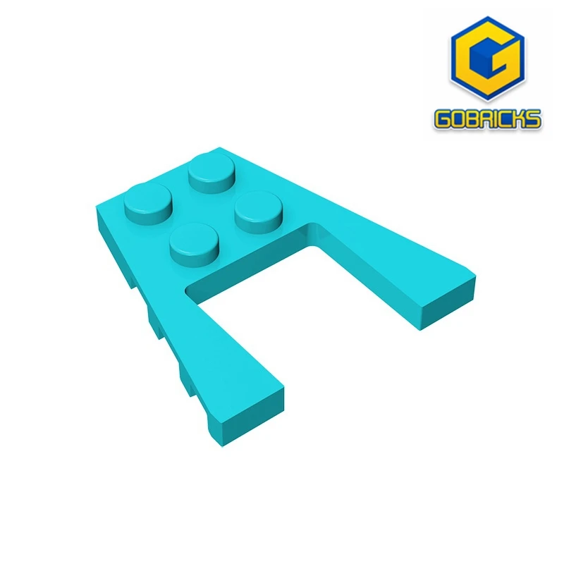 MOC PARTS GDS-726 PLATE 4X4 W/ANGLE - 4x4 Wedge plates compatible with lego 43719 children's toys Assembles Building Blocks