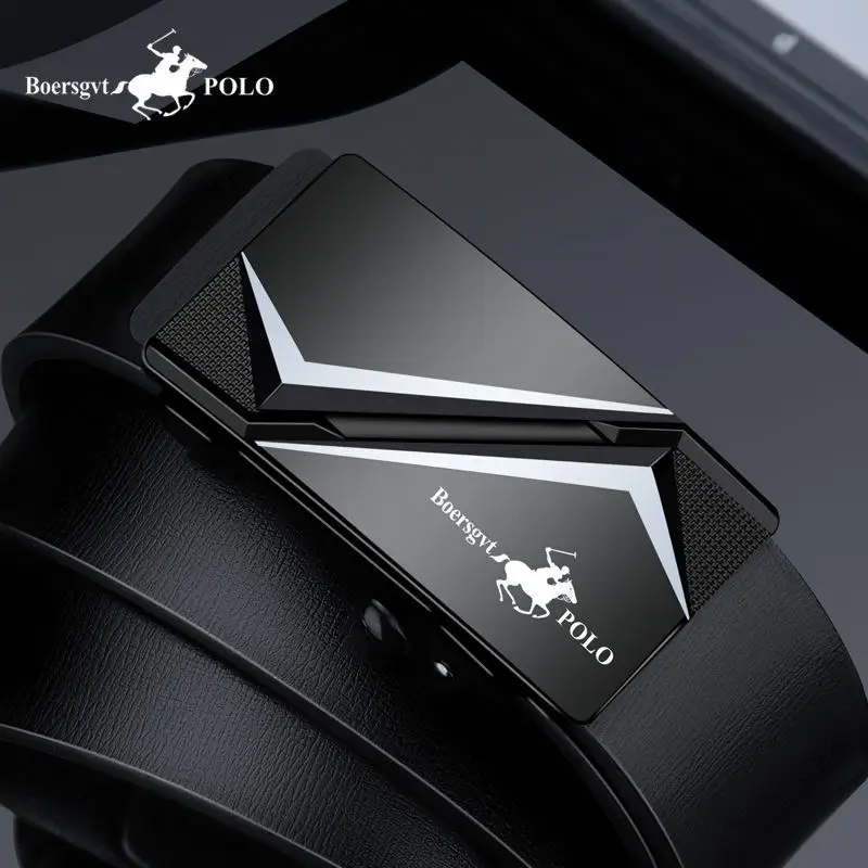 Simple Durable Men's Belt - Toothless Automatic Alloy Buckle with Inner Wear Cowhide, Business Casual Stylish Waistband​