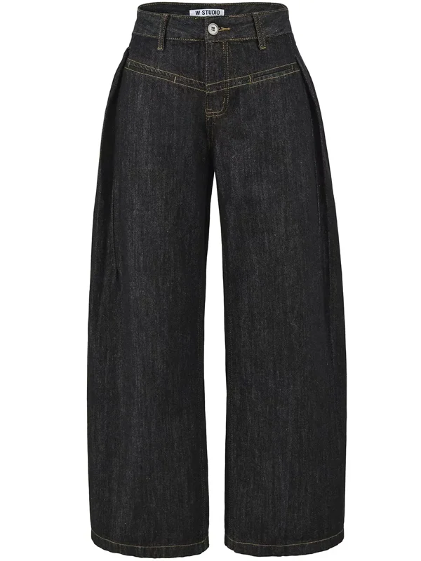 Retro American Waed originele kleur losse slanke wijde pijpen jeans dames luie Sle bananenbroek gebogen mes lange broek