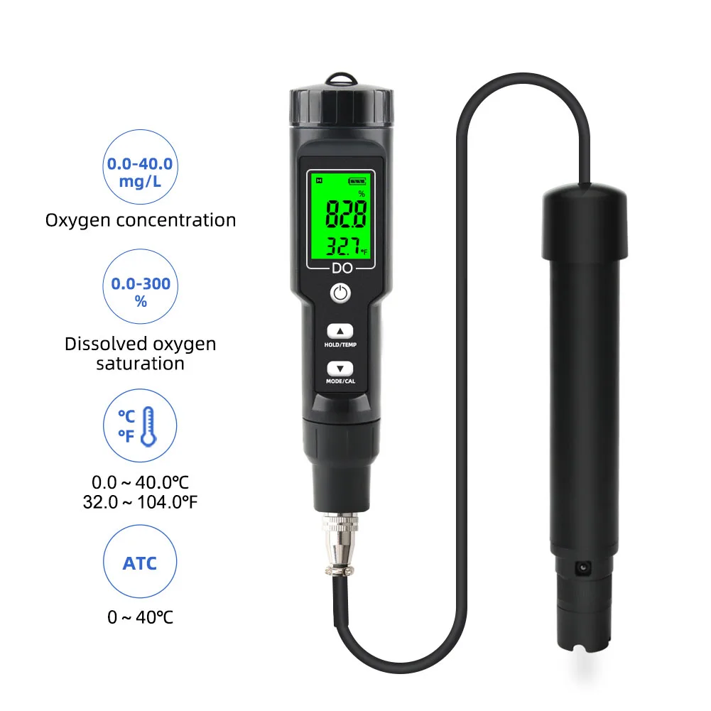 

Professional DO9100 Dissolved Oxygen Meter Digital DO Test Water Quality Analyzer for Seawater Freshwater Fish Tank Aquaculture