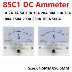 85C1 DC Pannello analogico Voltmetro Amperometro Amp Voltmetro Calibro 1A 5A 10A 20A 30A 50A 75A 100A 150A 200A 250A 300A 400A 500A