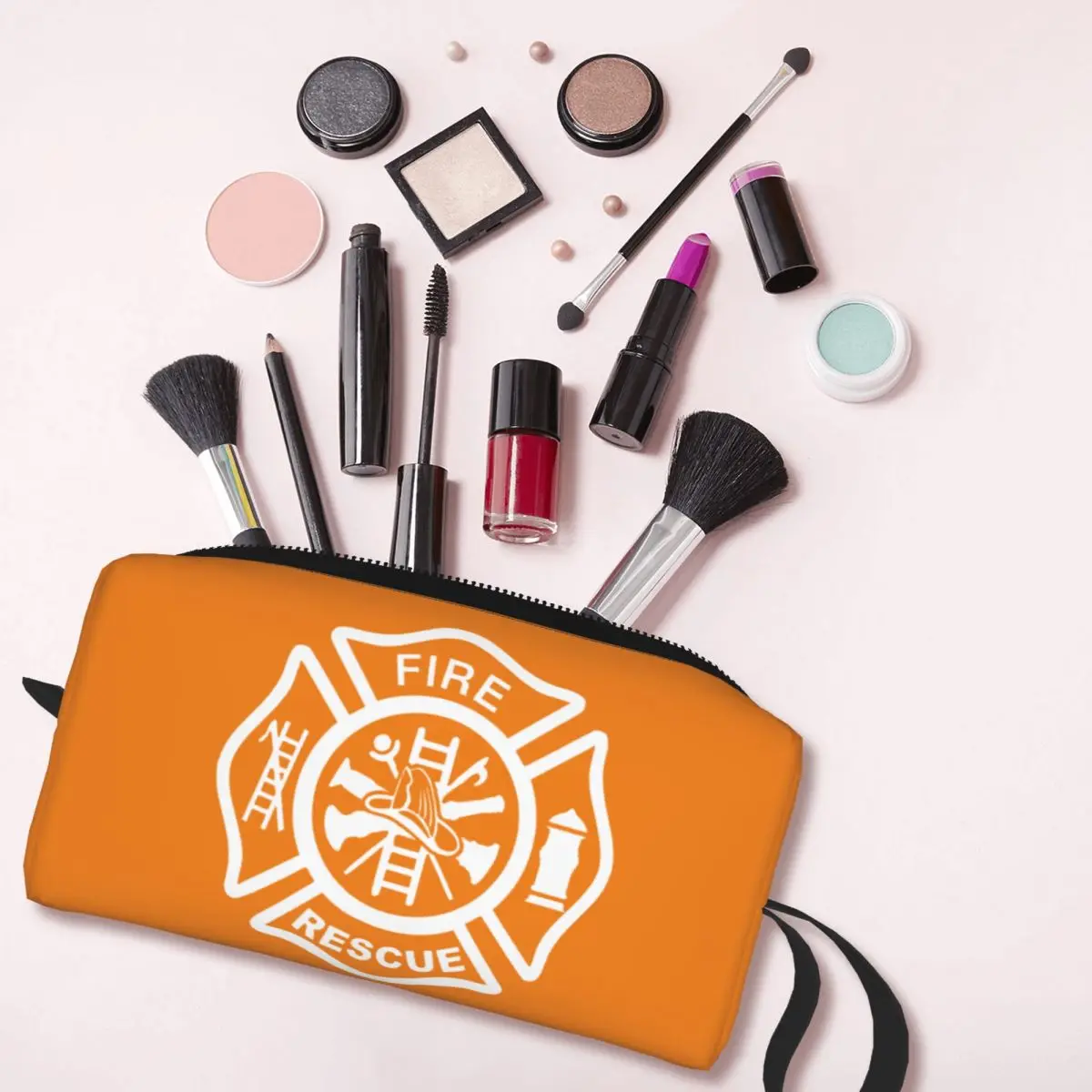 Travel Fire Rescue Firefighter Toiletry Bag Portable Makeup Cosmetic Organizer for Women Beauty Storage Dopp Kit Case