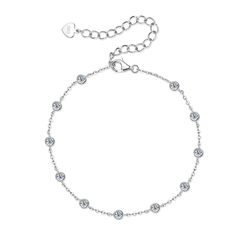 IOGOU 2,5 mm D-Farbe voller Moissanit-Diamant-Armband, Verlobungsschmuck, 925er Sterlingsilber, zertifizierte Damenmode-Armbänder – Detail 10