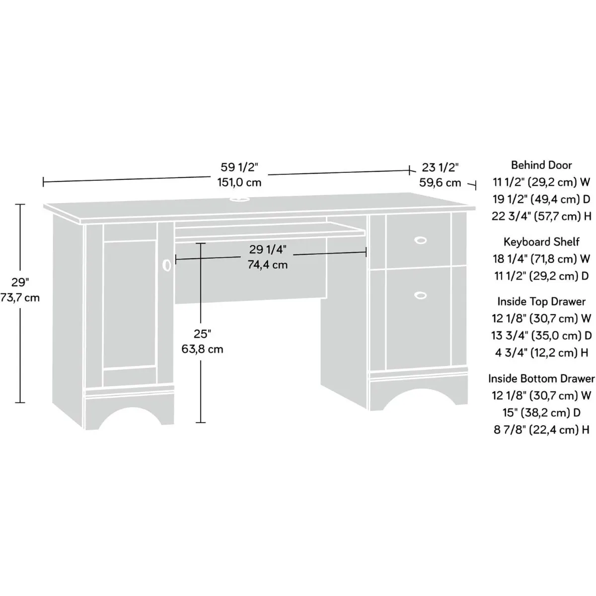 Sauder Computer Desk, Brushed Maple finish