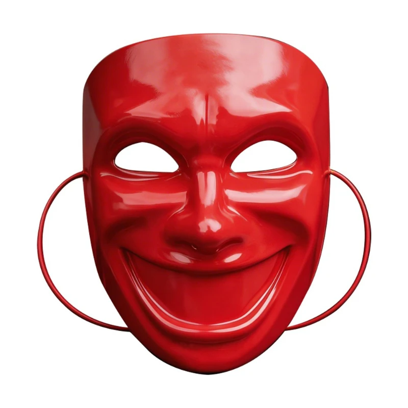 Red Opera Mask Makeup Ball Sadness Expression Mask Christmas Venetian Style Mask Opera Sadness RolePlaying Prop Smile Expression