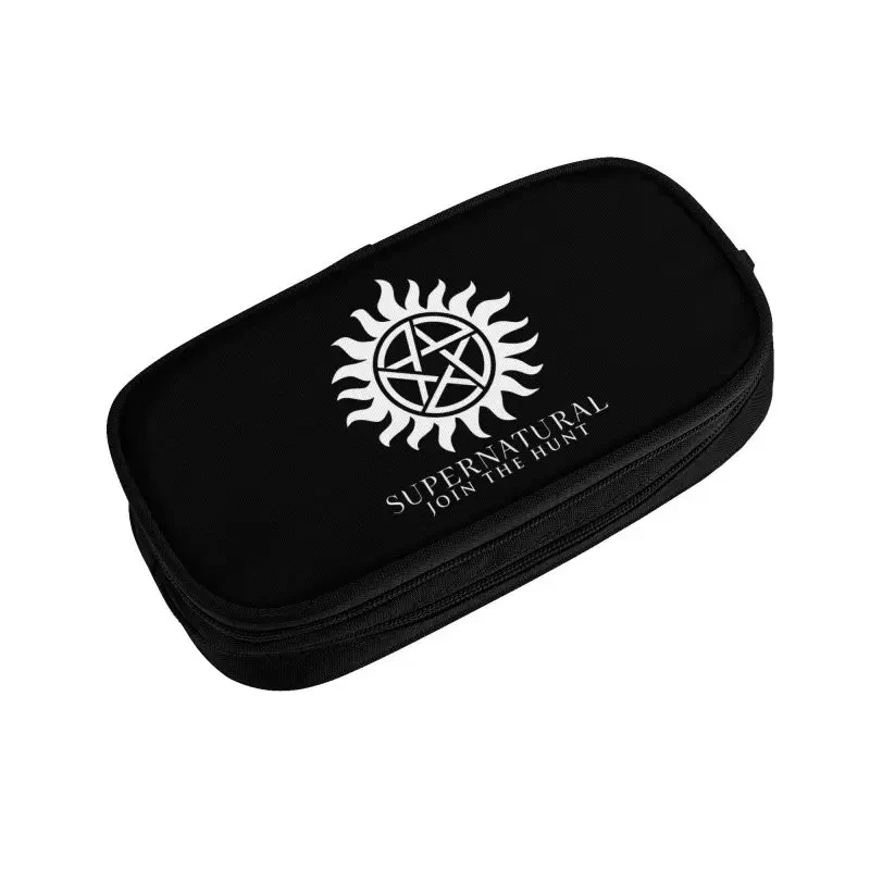 Supernatural Anti Possession Symbol Pencil Pen Case Stationery Bag Pouch Holder Box Organizer for Teens Girls Adults Student