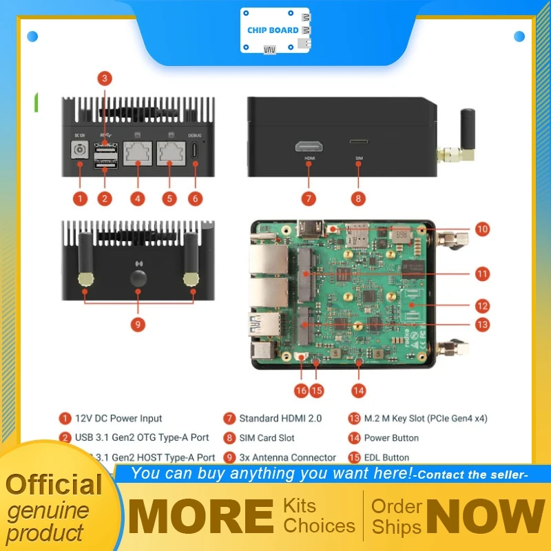 Fogwise AIRbox Q900 Edge Computing Platform - Qualcomm 9075, 36GB LPDDR5, 128GB UFS, WiFi 6 & 5G Connectivity