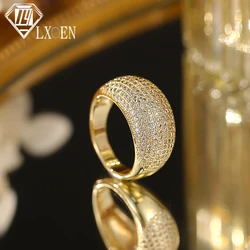 LXOEN Fashion Round Zirconia Finger Rings for Women Bridal Ring Male and Female Couples Creative Personality Anillos Gift