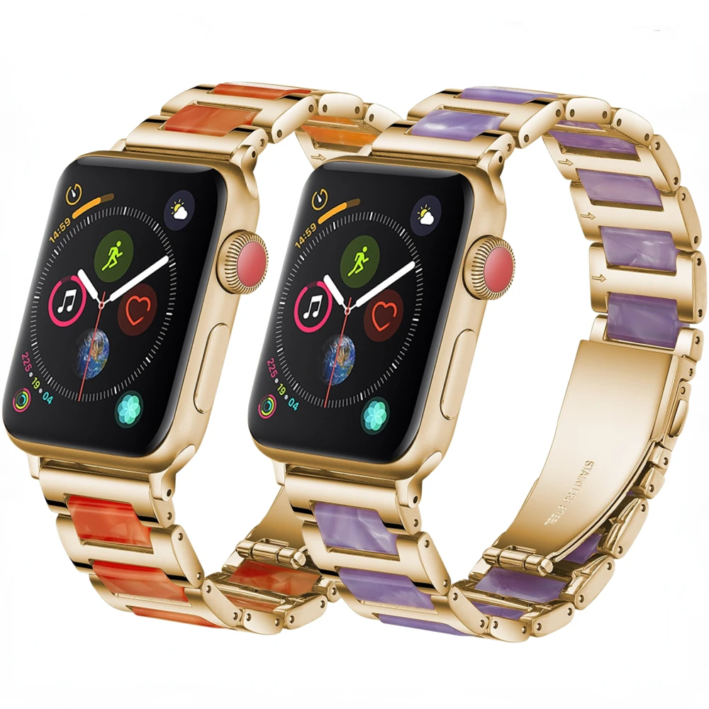 

Metal Resin Strap for Apple Watch Band 49mm 45mm 44mm 42mm 41mm 40mm Bracelet Wristband for iWatch Series UItra 9 8 7 6 5 4 3 SE