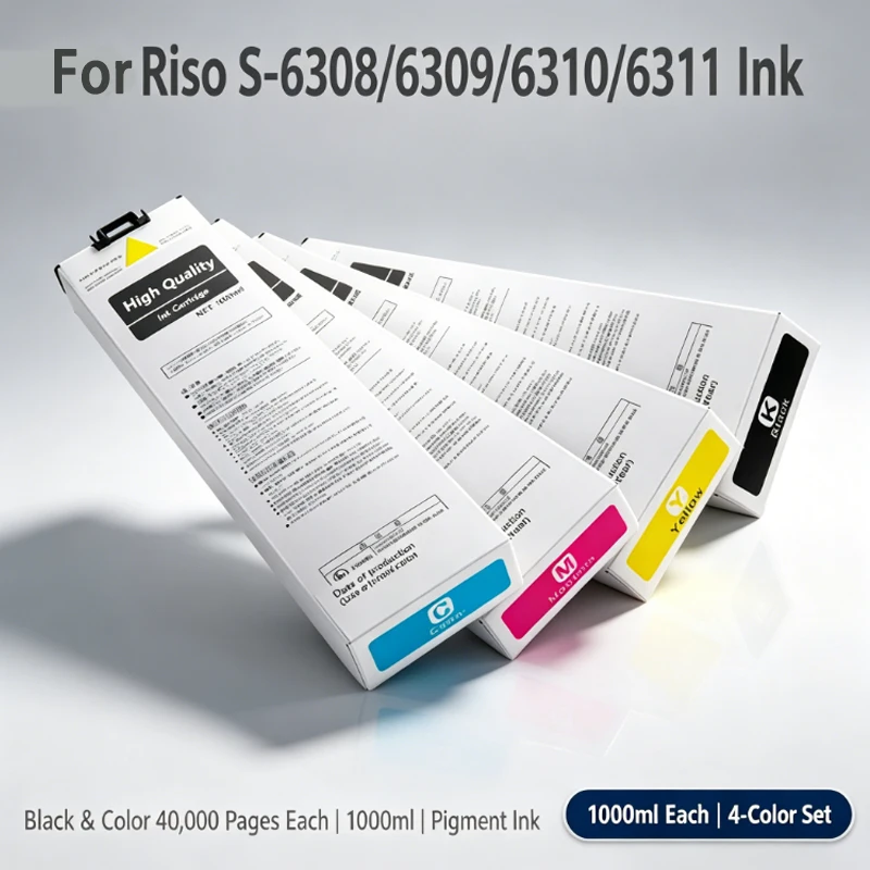 For Riso Comcolor 3010R 3050R 7050R 9050R Printer Ink Cartridge Compatible with S-6308G/E S-6309G/E S63010G/E S6311G/E Models