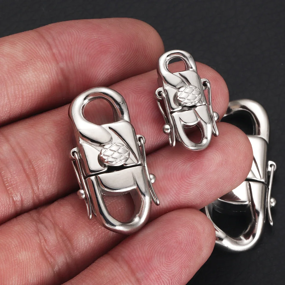 Stainless Steel Clasps Connector for Cuba Hiphop Chain Bracelet and Necklace Flap Buckle Jewelry Making Accessories