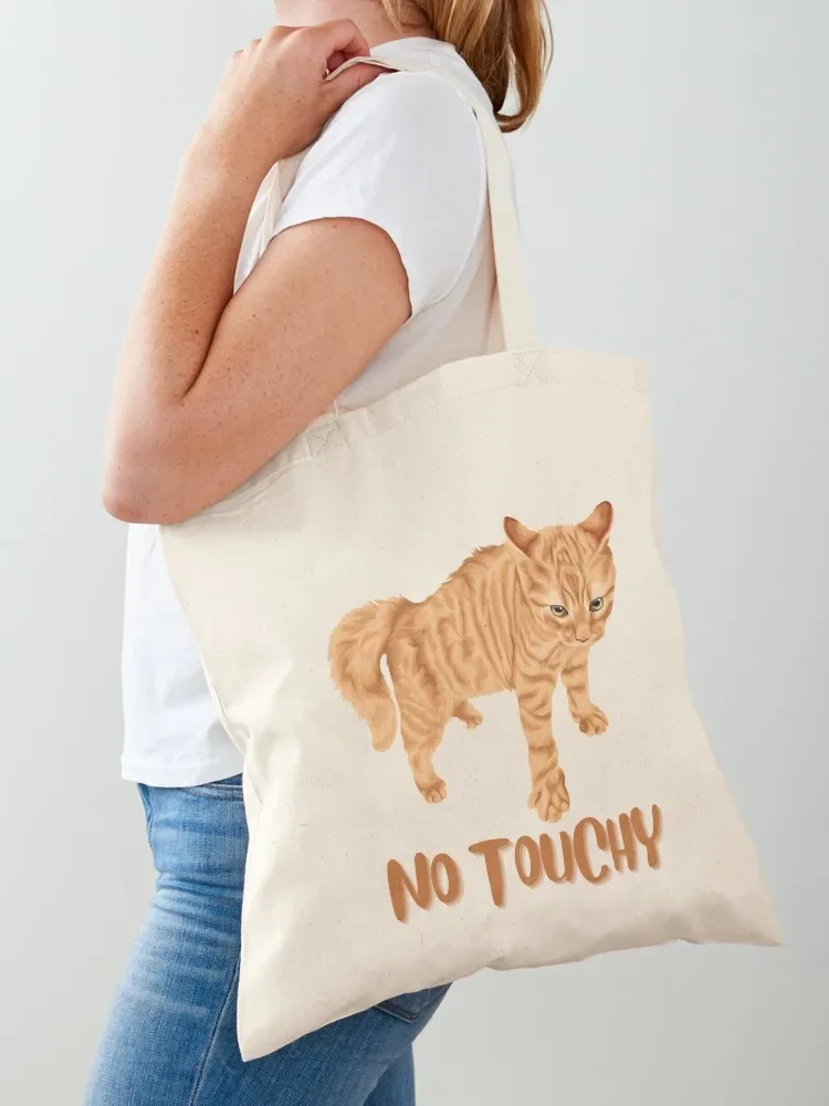 

No Touchy Ginger Cat Tote Bag tote bag custom tote bags aesthetic eco pack Candy bags