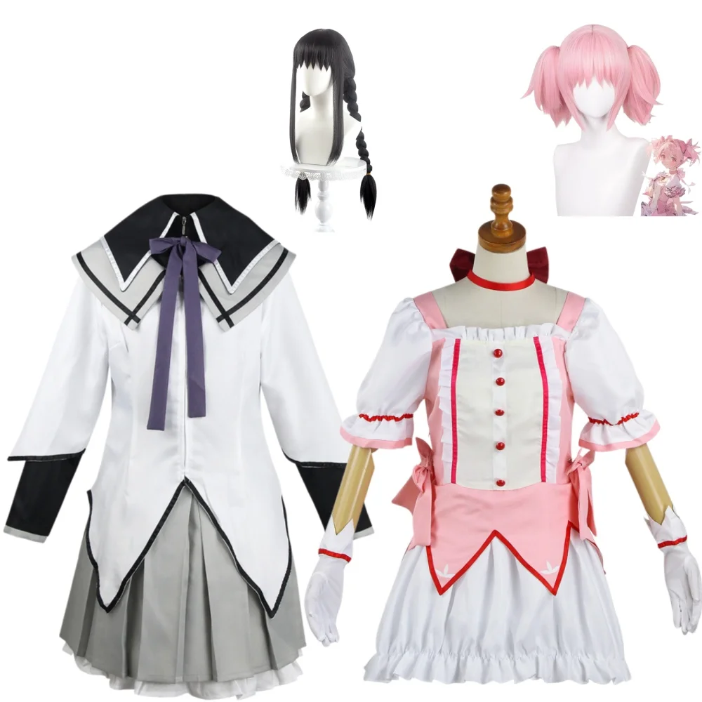 Anime style girls' clothing, Lolita dress with cute ruffles, paired with gloves and headwear, suitable for role-playing activiti