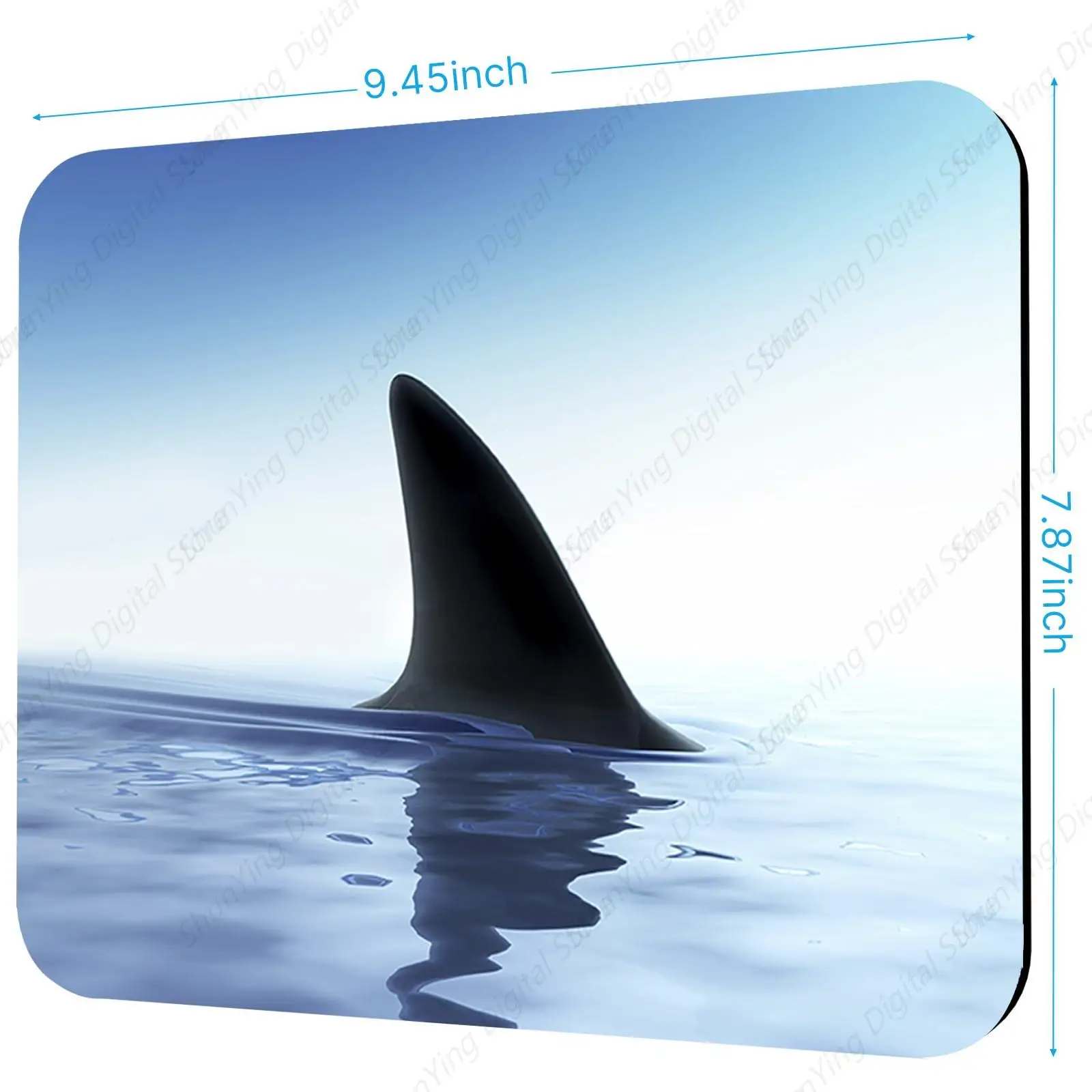 Shark Fin Ocean Horizon Mouse Pad Non Slip Rubber Base Suitable For Gaming Office Laptop Mouse Pad 25*30cm