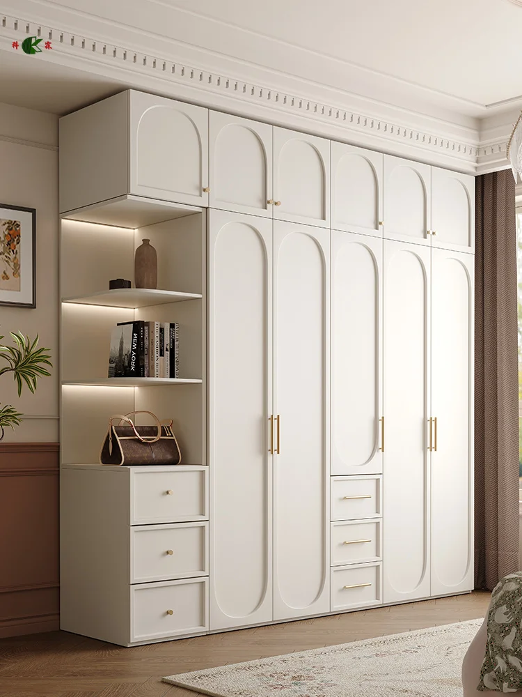 #French Cream Style Combination Small Household Cabinet, Modern And Minimalist Bedroom Storage Cabinet, Wardrobe