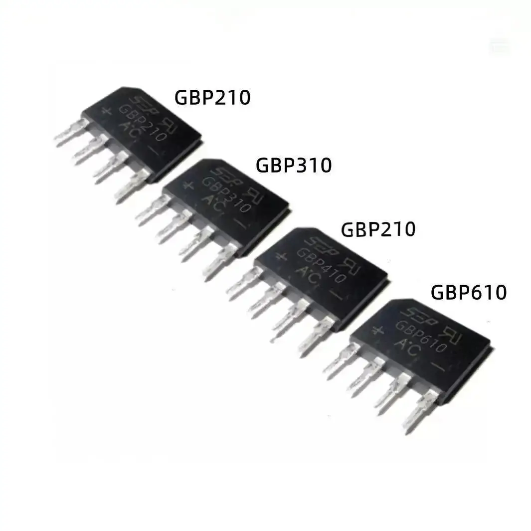 5PCS Rectifiers GBP610 GBP410 GBP310 GBP210 bridge rectifier stacks short-leg through-hole flat bridge