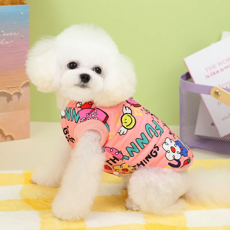 Luxury Pet Dog Clothes Cute Print Dog Jacket Coat Winter Warm Puppy Down Jacket Windproof Cat Vest Coat Pet Coatumes Dog Clothes