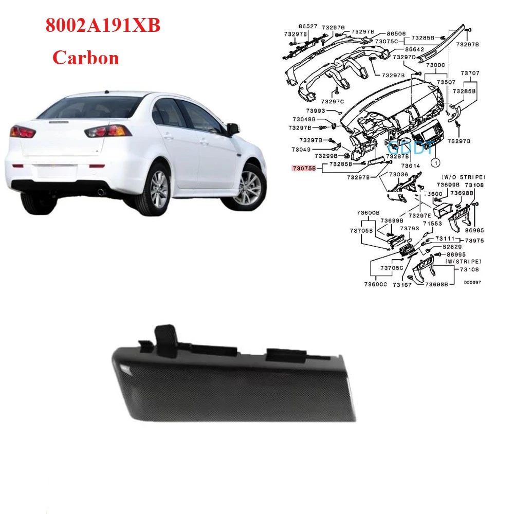 

Карбоновая приборная панель с воздушным выходом, 1 шт., украшение для приборной панели Lancer CX CY CZ, левая отделка для декоративной полосы Fortis 8002A191XB