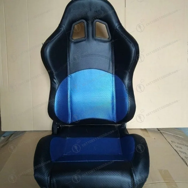 Modified Car Seat Single Recliner Dual Slide Rail Carbon Fabric Universal Racing Seat Red Blue Yellow Gray