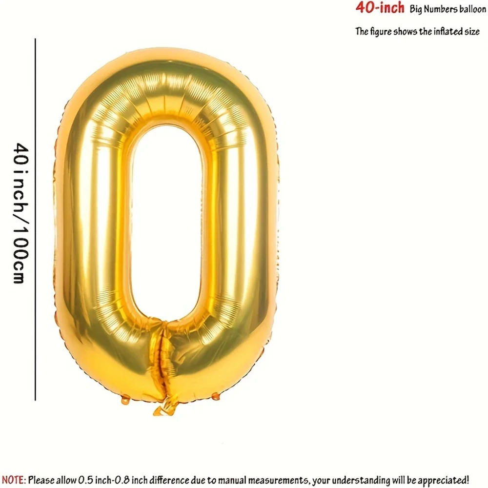 2 Stück 40 Zoll Zahlenfigur Folienballon16 18 20 21 25 30 35 40 Jahre Erwachsene alte Geburtstagsfeier Jahrestag Dekoration Luftballon – Detail 1