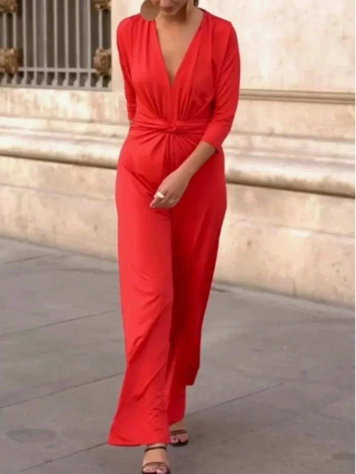 Casual cor torcida perna larga macacão rua sle solto ajuste calças compridas l cintura tubo reto