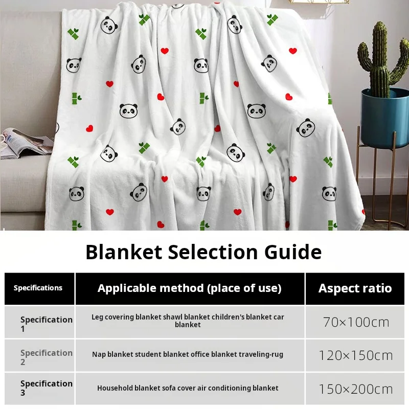 

Flannel Blanket Cartoon Printed Office nap Blanket, Suitable For All Seasons, Thick Air Conditioning Blanket, Sofa Blanket