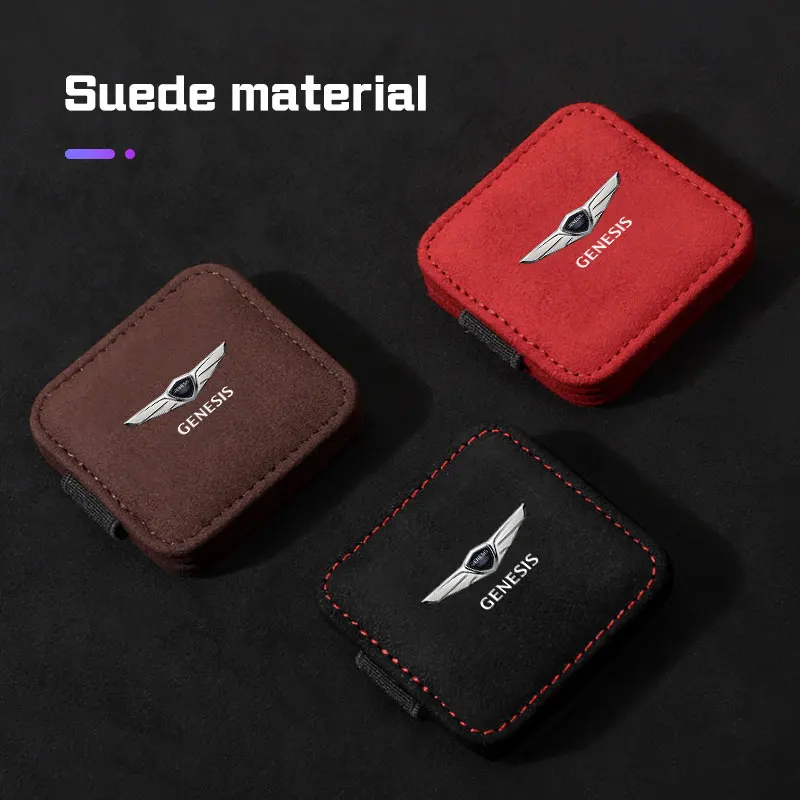 ตัวล็อคเข็มขัดนิรภัยรถยนต์แบบหนังกลับ สำหรับรถยนต์เจเนซิส คูเป้ G80 G70 GV60 GV70 GV80 BH GH G90 X GV90 ตัวล็อคแม่เหล็ก อุปกรณ์เสริม