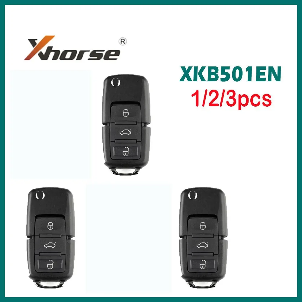 

1/2/3pcs Xhorse XKB501EN VVDI2 Universal Wire Remote Key for VW B5 3 Buttons X001-01 Car Remote Control for VVDI2 VVDI Mini Key