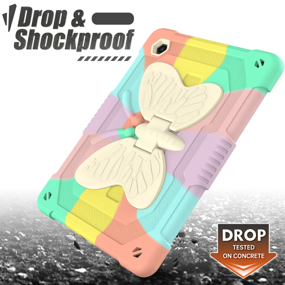 

10.5'' Tab A8 Tablet Cases For Samsung Galaxy Tab A8 Case X200 X205 2021 Cover Butterfly Kids Fundas Silicone PC Stand Shell